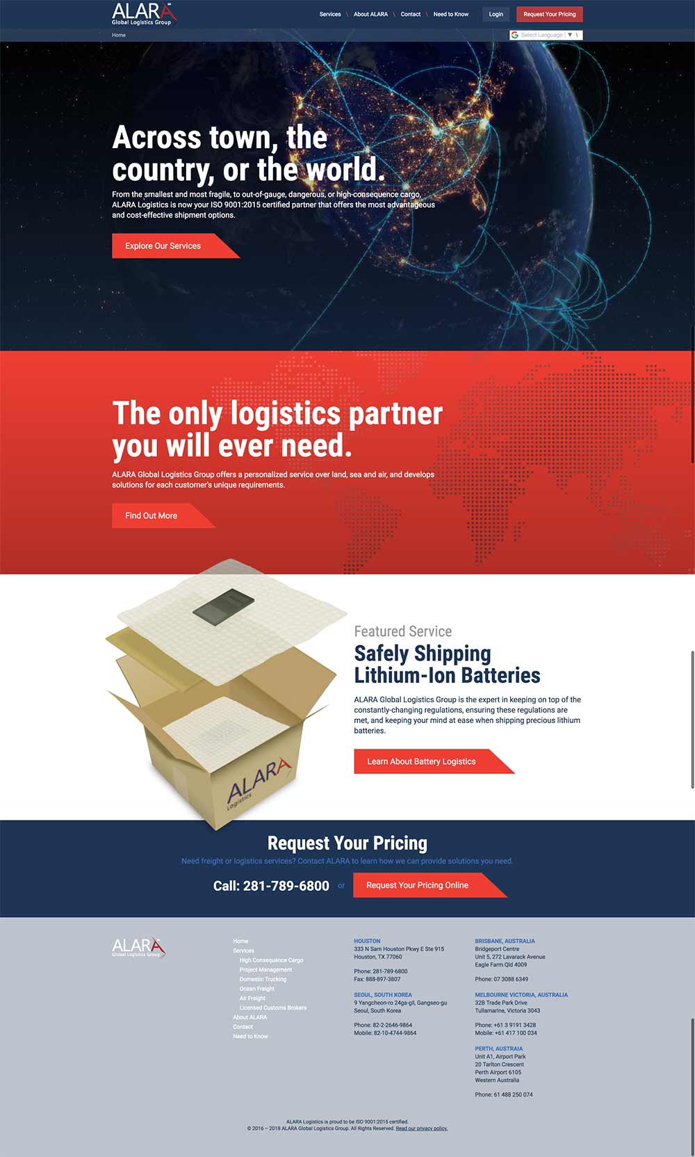 ALARA Logistics Homepage